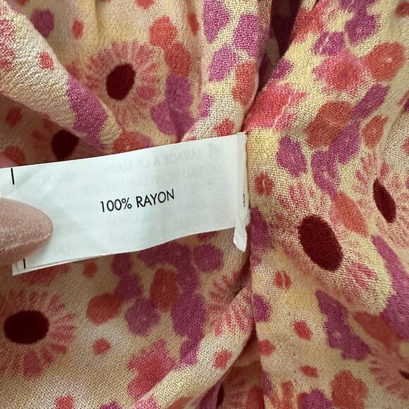 POUPETTE ST BARTH Womens Skirt Small Triny Yellow Gerbera Ditzy Floral Smocked - Picture 8 of 12